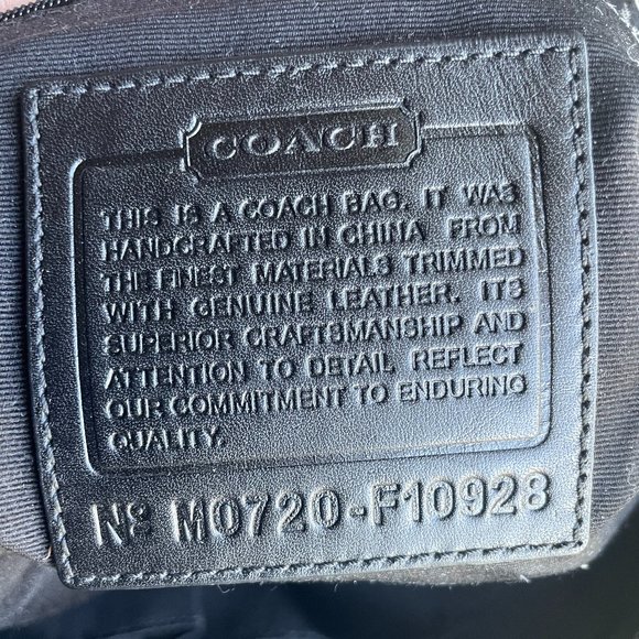 Coach Leather Tote Bag - Black and Grey #M0720-F10928 - Picture 6 of 7